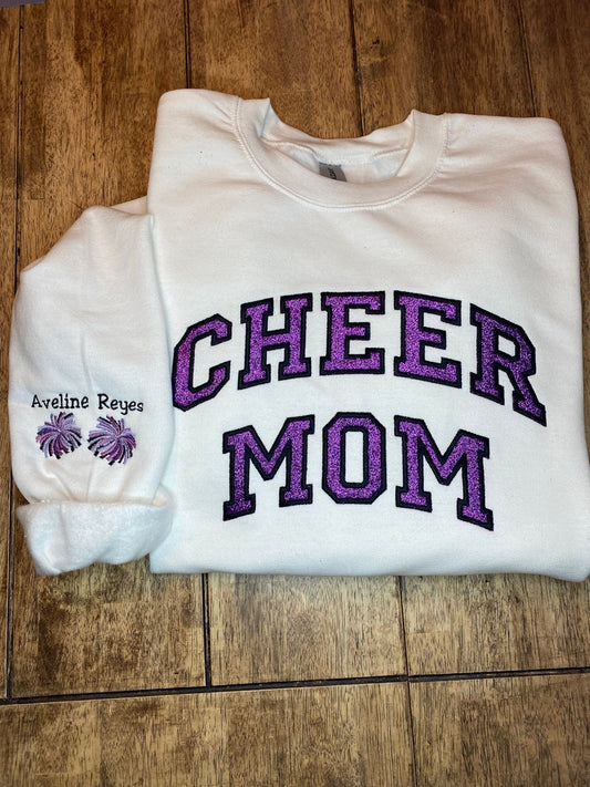 Custom Glitter Embroidered Appliquéing Sweatshirt