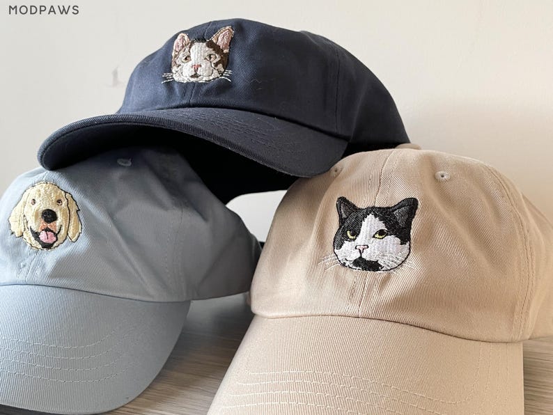 Custom EMBROIDERED Pet Hat Using Pet Photo. Personalized Dog Hat. Custom Cat Hat. Custom Pet Cap. Dog Hat. Custom Dog Baseball Cap. Dog Mom Hat