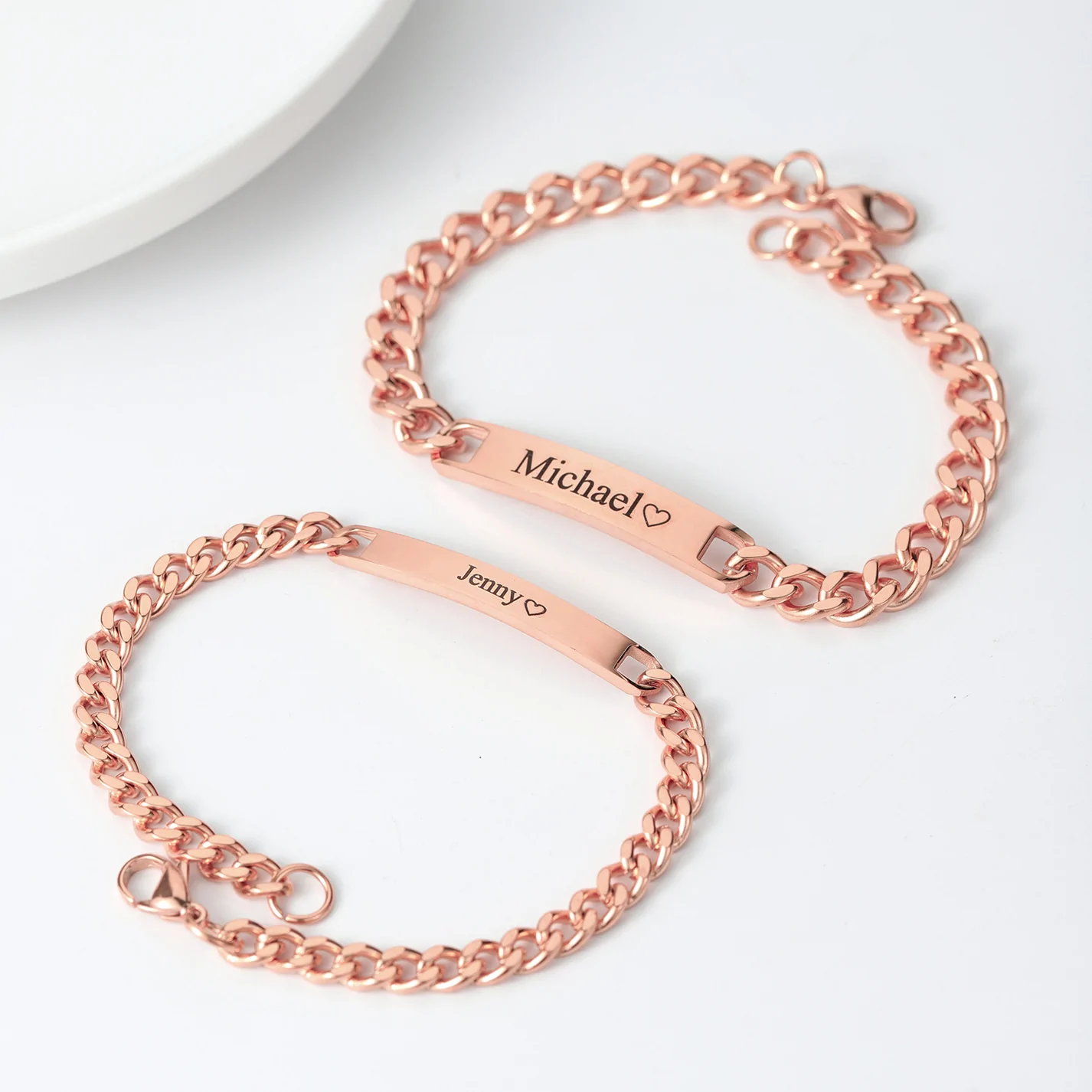 Personalized Couples Engraved Bracelet