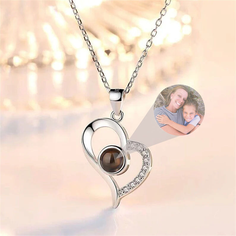 Heart Drop Picture Projection Necklace